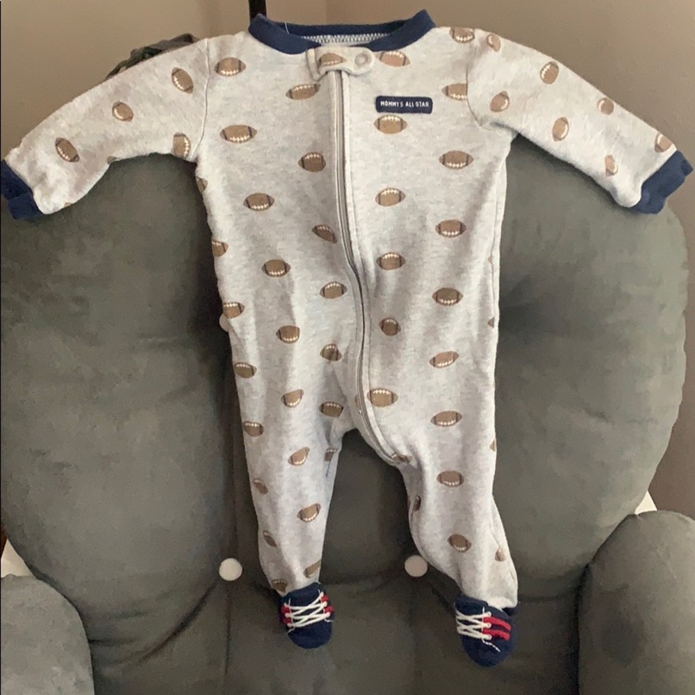Carters 9 month old baby boy football sleeper